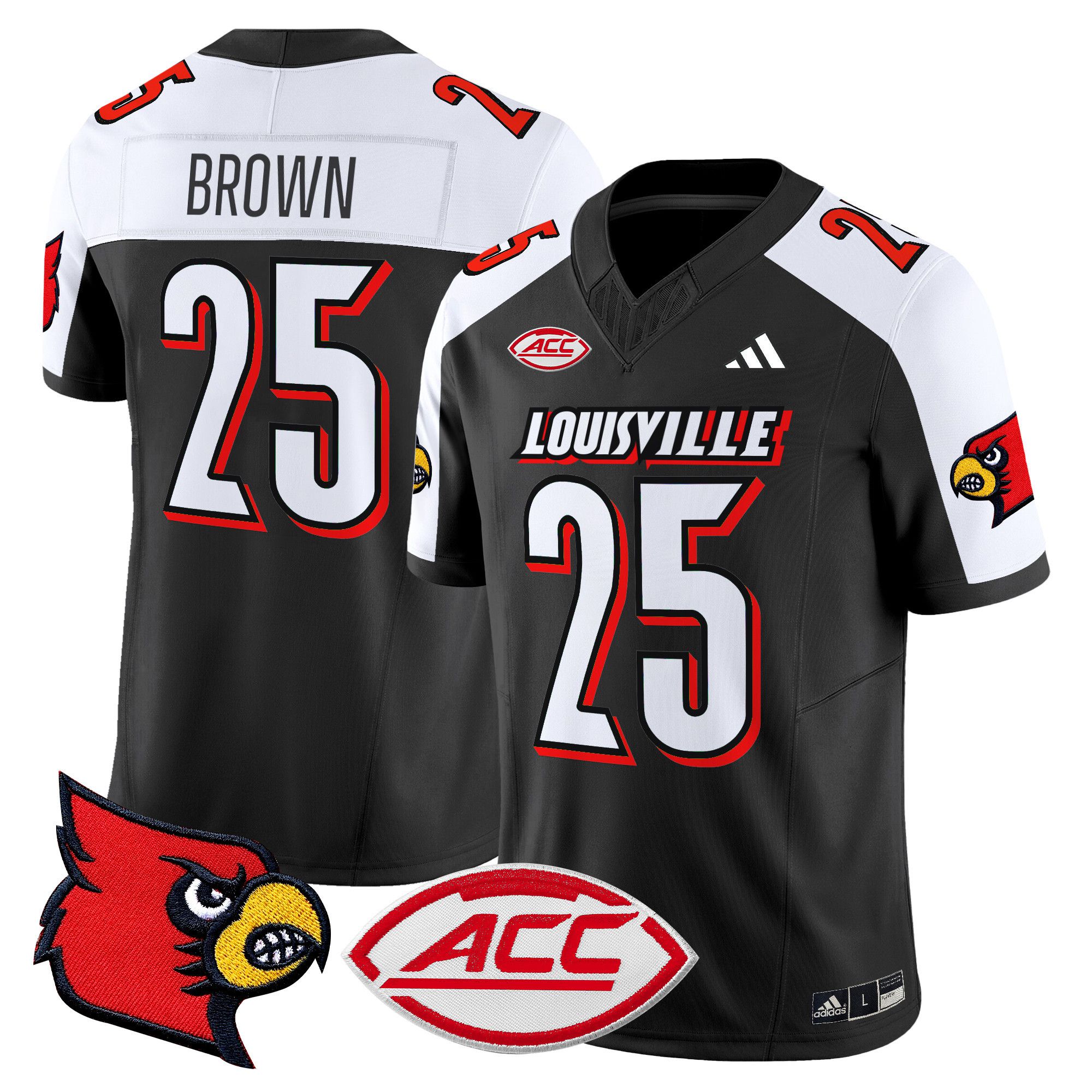 Men Louisville Cardinals #25 Brown Black 2024 Vapor Limited NCAA Jersey->more ncaa teams->NCAA Jersey